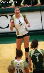 Plourde recorded eight kills and eight blocks Saturday vs. UNLV.