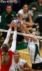 Led by Ploudre's nine, CSU recorded a season-most 19 blocks Saturday.