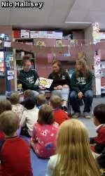 CSU volleyball players spent time at Werner Elementary.