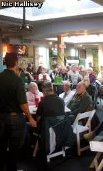 Nearly 100 people were in attendance at the Beach House Sunday to see the announcement.