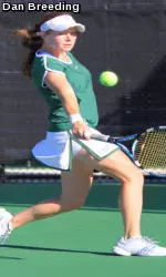 Tori Arneson registered a win in her career debut at the No. 1 singles position Friday night
