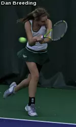 Kaley Schultz and Lauren Mulhern (not pictured) were the Rams' sole doubles win vs. Bowling Green