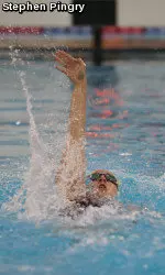 Junior Breann Fuller broke her own school record in the 200 Back with a time of 1:56.01