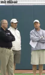 Urban Meyer watched practice and addressed the team Thursday morning
