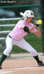 Freshman OF Morghan Doughty recorded the Rams' only hit against BYU on Friday.