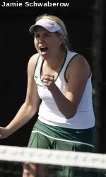 Melissa Holzinger clinched CSU's win at No. 6 singles in a third-set victory over UNM