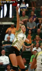 Senior Katelyn Steffan had a monumental night, recording 28 kills.