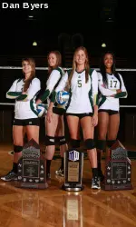 CSU's four seniors: Izzy Gaulia, Dana Cranston, Megan Plourde and Brieon Paige.