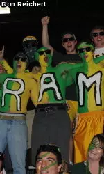 CSU students show their Ram pride during the Rams' victory over No. 17 UNLV last winter at Moby Arena.