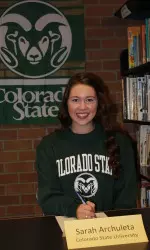 Sarah Archuleta signing her National Letter of Intent