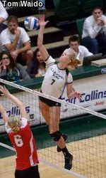 Kelsey Snider led CSU with 15 kills on .345 hitting, in addition to two blocks and a service ace in Thursday's record-setting win over New Mexico.