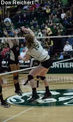 Junior Marlee Reynolds led all players with 17 kills.