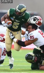 Kapri Bibbs finished with 169 yards and 3 touchdowns in the Gildan New Mexico Bowl.