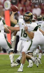 Colorado State Rams quarterback Garrett Grayson passing against Alabama during the second quarter at Bryant-Denny Stadium. (John David Mercer-USA TODAY Sports)