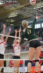 Four Rams had 12-plus kills, including freshman Michelle Lawrence (above). CSU was led by Kelsey Snider, who had a career-most 16 kills.