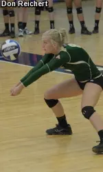 Junior Kaitlind Bestgen had 10 digs and two service aces, and was serving during an 11-0 CSU run in the first set.
