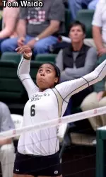 Freshman Jasmine Hanna had a career-most 23 kills in Saturday's loss at second-place UNLV.