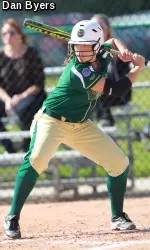 Sophomore Jaelyn Manzanares hit a solo home run Sunday at Utah State.