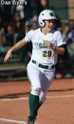 Senior Alsya Greckel hit a two-run home run in the first inning, her first of the season.