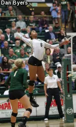 Jasmine Hanna led the Rams for kills for the fourth-consecutive match, helping CSU sweep New Mexico State Friday night.