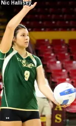 Setter Crystal Young made her first CSU start on Saturday, helping CSU to a 3-0 win over North Carolina Central and a Residence Inn Invitational championship.