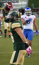 Joe Hansley celebrates his second quarter touchdown.