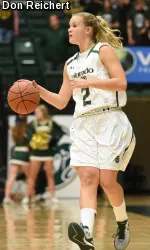Stine Austgulen knocked in three three-pointers for a career-high 11 points.