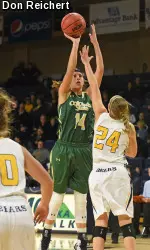 Senior guard Jamie Patrick scored a game-high 20 points, thanks in large part to three-consecutive 3-pointers in 1:37 in the third quarter.