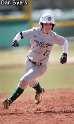 Senior outfielder Shae Rodriugez went 3-of-3 at the plate, scoring three runs and driving in three more during the Rams' 10-2 win over Iona on Sunday.