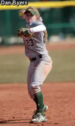 Sophomore Haley Hutton had three hits, in addition to several terrific defensive plays, Saturday vs. Fresno State.