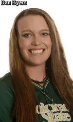 Freshman Trinity Harrington is the Mountain West Softball Pitcher of the Week.