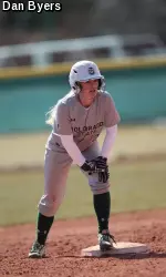 Haley Hutton led off the game with a single and came around to score the game's first run.