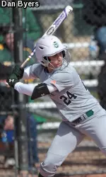 Senior Danielle Wikre reached base three times Saturday, driving in one of CSU's two runs.