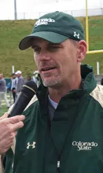 Head Coach Mike Bobo and student-athletes Rashard Higgins and Trent Matthews will represent CSU at the 2015 Mountain West Football Media Days in Las Vegas.