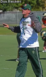 Head coach Mike Bobo was impressed with his team's ability to adapt Wednesday, moving indoors due to weather.
