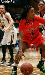 Senior guard Keyora Wharry paced the Rams with 17 points on offense and was a key contributor in slowing down Wyoming's Marquelle Dent.