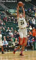 CSU senior forward Alana Arias grabs a rebound vs. San Diego State