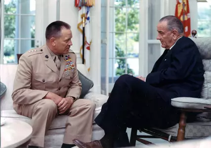 Lyndon Johnson and Lewis Walt