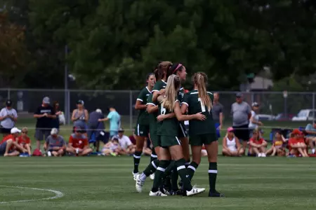Team celebrates after goal