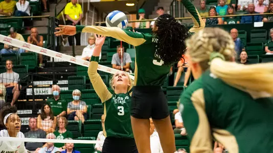 Barret Power sets the ball vs. Alabama State