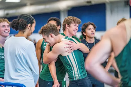 Cole Norman finishes first in men's 60m hurdles with a time of 8.03