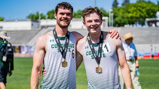 Drew Thompson and Elijah Scott after the decathlon
