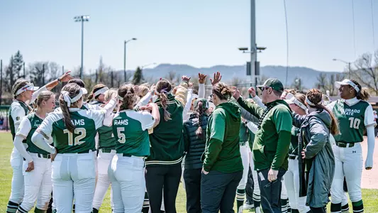 Softball team huddle