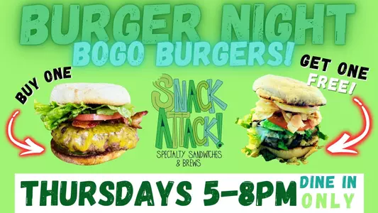 Burger Night Snack Attack BOGO Burgers