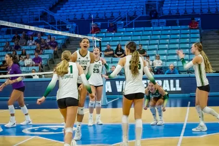 Rams celebrate win over JMU