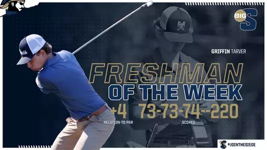 Griffin Tarver Big South Freshman of the Week 4.14 graphic
