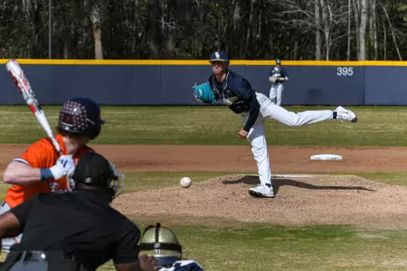Charleston, S.C. — in Division 1 men’s baseball action between Charleston Southern University and Bucknell University on February 14, 2026, at Charleston Singleton Baseball Complex.
(Mandatory Credit: Arthur Ellis Photography)