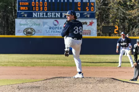 Charleston, S.C. — in Division 1 men’s baseball action between Charleston Southern University and Bucknell University on February 14, 2026, at Charleston Singleton Baseball Complex.
(Mandatory Credit: Arthur Ellis Photography)
