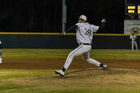 Charleston, S.C. — in Division 1 men’s baseball action between Charleston Southern University and Bucknell University on February 14, 2026, at Charleston Singleton Baseball Complex.
(Mandatory Credit: Arthur Ellis Photography)