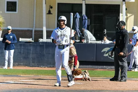 Charleston, S.C. — Charleston Southern outfielder Garrison Barile (41) at bat in Division 1 men’s baseball action between Charleston Southern University and Elon University on February 22, 2026, at Charleston Singleton Baseball Complex.
(Mandatory Credit: Arthur Ellis Photography)